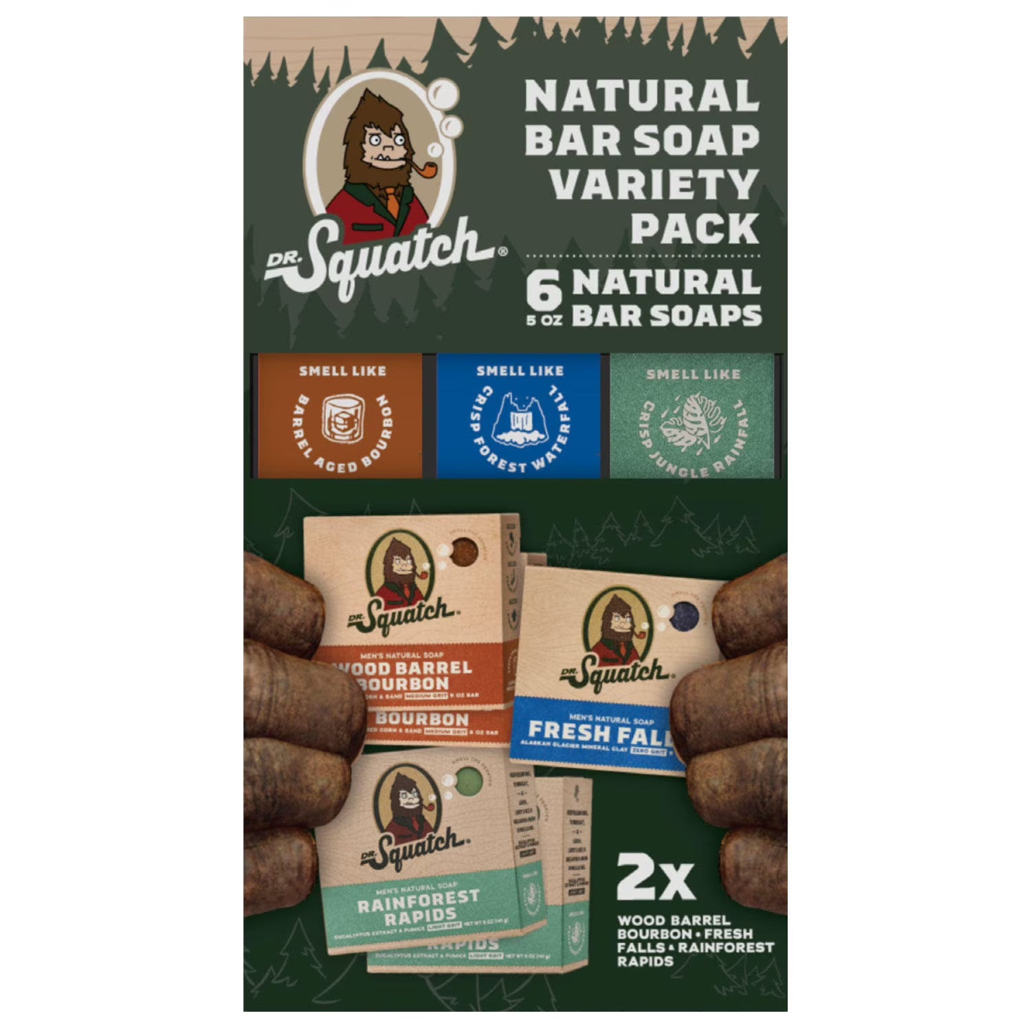 Dr. Squatch Natural Squawk Natural Bar Soap, Vareity Pack (6 count)