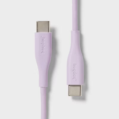 heyday™ Single Port USB-C 30W Wall Charger Soft Purple + 3 FT Fast Charging Cable USB-C To USB-C, Lavender Purple