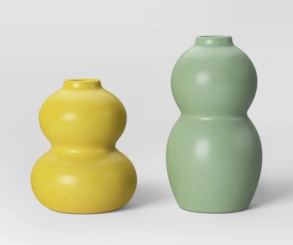 Room Essentials - 2 Pack Bud Vases - Yellow & Green - Cheap Heat